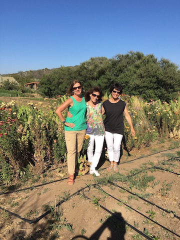 Three sisters touring the organic farm - viewing all the produce used at the ranch and in this class!
